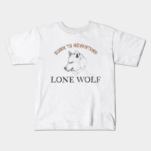 Born to adventure wolf Kids T-Shirt